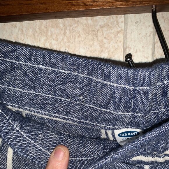 Old Navy Women's Blue White Striped Drawstring Linen Pants Size Small - Picture 5 of 12